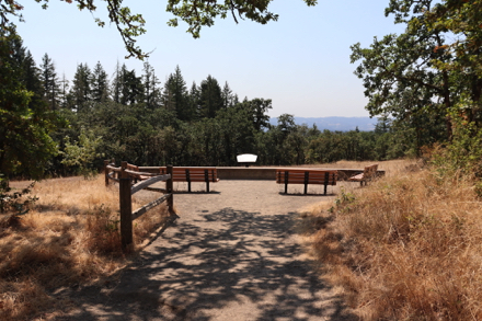 Benches with an overlook of the small prairie Benches with an overlook of the small prairie